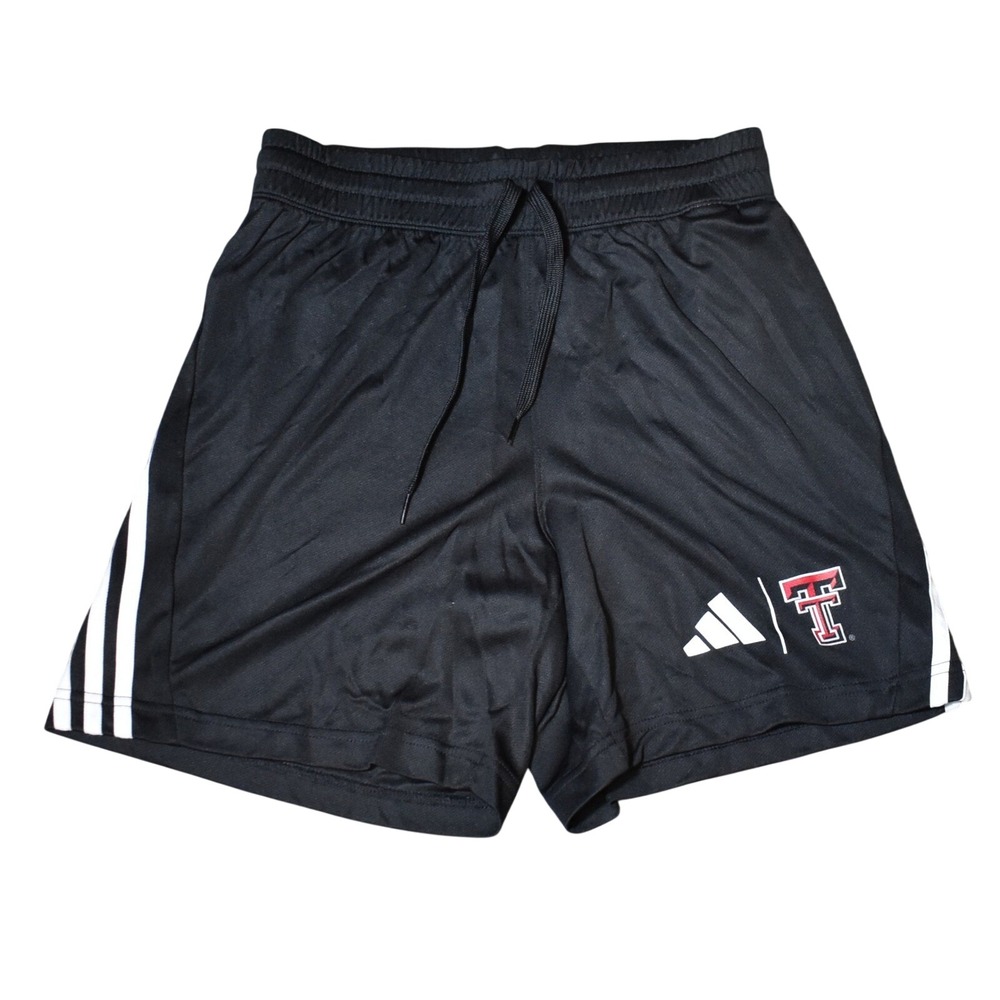 adidas Texas Tech Red Raiders NCAA 3-Stripes Shorts Men's Small Black NWT JN4623